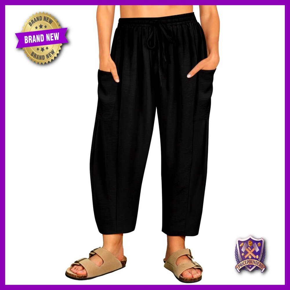 Plus Size Palazzo Harem Pants Drawstring Waist Wide Leg Summer Beach